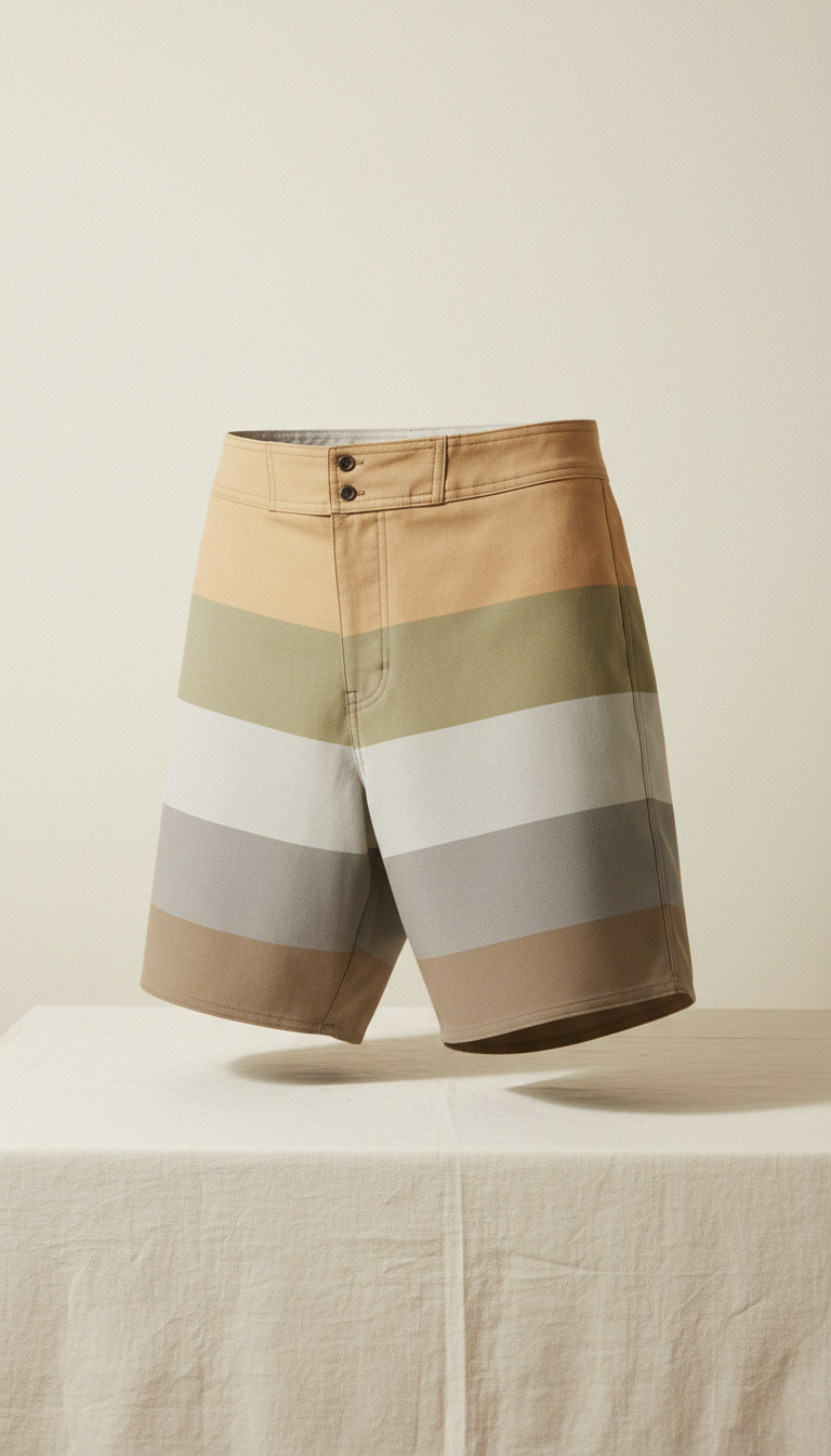 Retro board shorts in sun-bleached palette